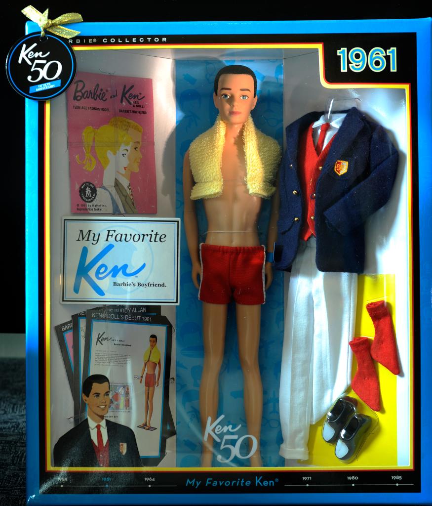 The 50th anniversary of the Ken doll is this year and the Lakewood's Heritage Center 20th Century Museum has several Barbie and Ken dolls on display in their atrium. The very first Ken doll sported a red bathing suit and cork sandals, looking ready to hit the beach from the start.